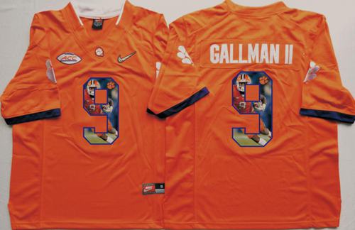 Tigers #9 Wayne Gallman II Orange Player Fashion Stitched NCAA Jersey