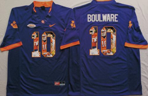 Tigers #10 Ben Boulware Purple Player Fashion Stitched NCAA Jersey