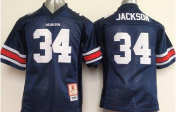 Youth Tigers #34 Bo Jackson Blue Stitched NCAA Jersey