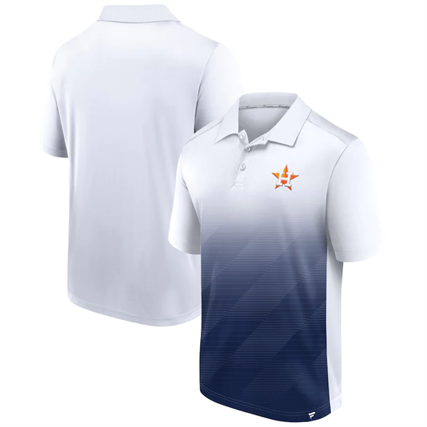 Men's Houston Astros White Navy Iconic Parameter Sublimated Polo