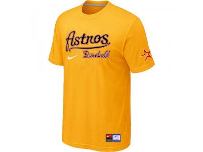 MLB Houston Astros Yellow NEW Short Sleeve Practice T-Shirt