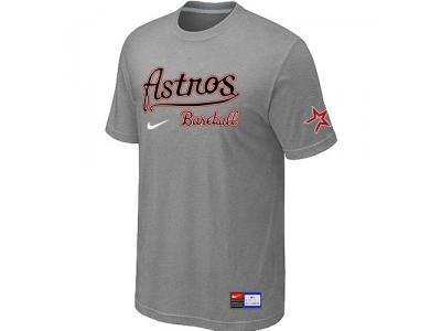 MLB Houston Astros L.Grey NEW Short Sleeve Practice T-Shirt