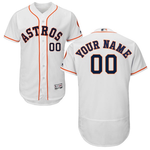 Houston Astros White Men's Flexbase Customized Jersey