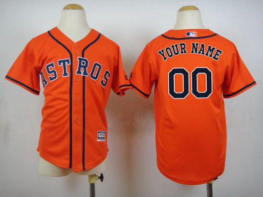 Youth's Houston Astros Customized Alternate Orange 2015 MLB Cool Base Jersey