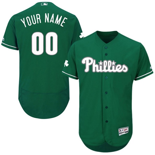 Philadelphia Phillies Green Celtic Men's Customized Flexbase Jersey