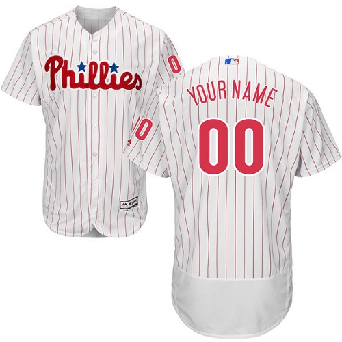 Philadelphia Phillies White Men's Customized Flexbase Jersey