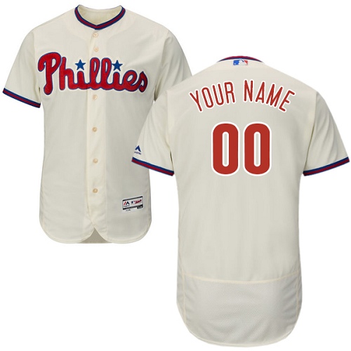 Philadelphia Phillies Cream Men's Customized Flexbase Jersey