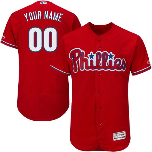 Philadelphia Phillies Red Men's Customized Flexbase Jersey