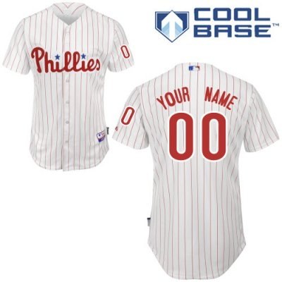 customized philadelphia phillies jersey white red strip home cool base baseball jersey