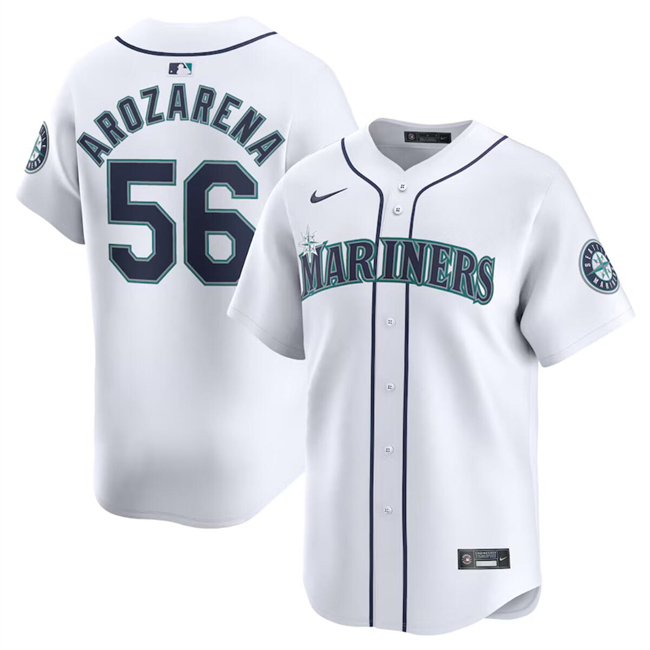 Men's Seattle Mariners #56 Randy Arozarena White 2024 Home Limited Stitched Jersey