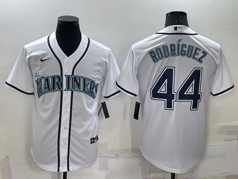 Men's Seattle Mariners #44 Julio Rodriguez White Cool Base Stitched Jersey 5