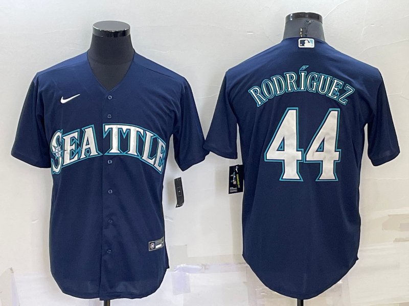 Men's Seattle Mariners #44 Julio Rodríguez Navy Cool Base Stitched Jersey 7