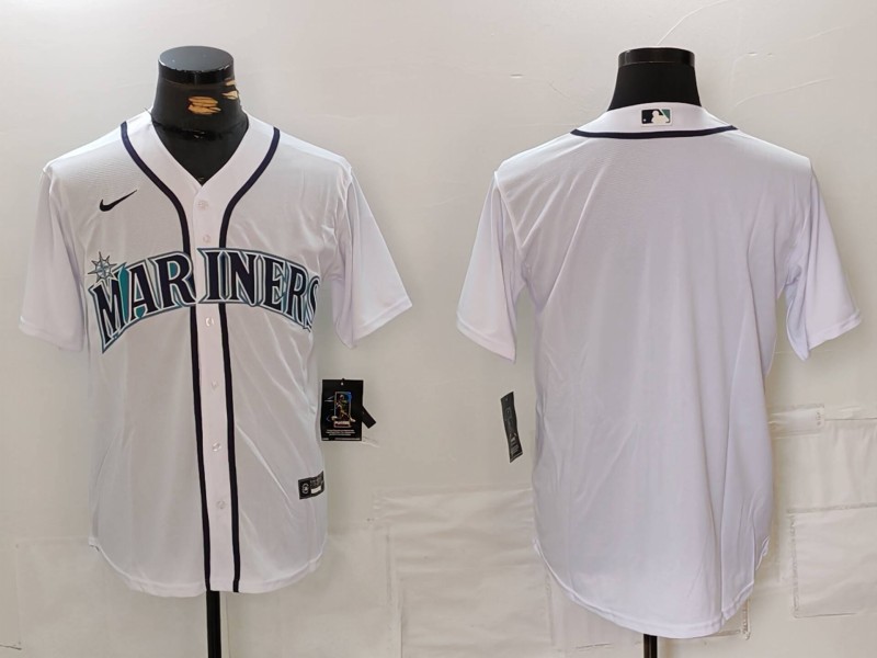 Men's Seattle Mariners Blank White Cool Base Stitched Jersey