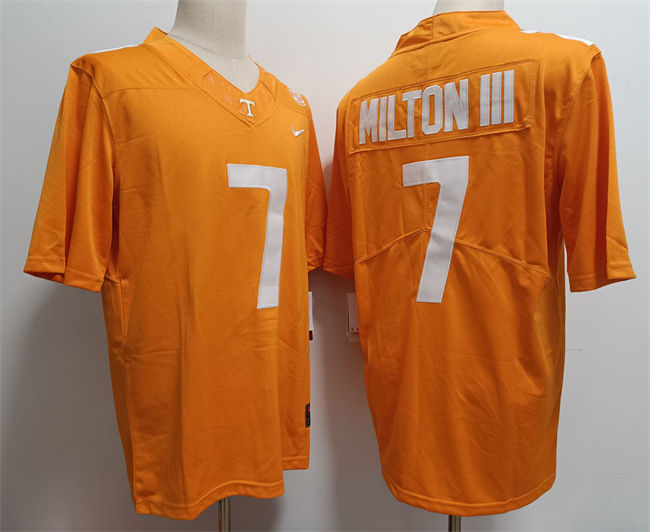 Men's Tennessee Volunteers Irish #7 Joe Milton III Orange Stitched Jersey