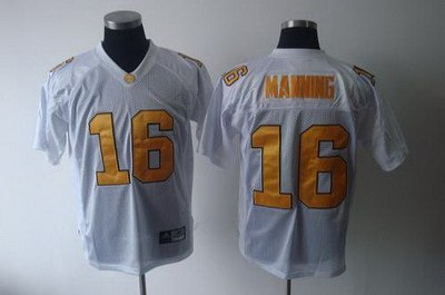 vols #16 peyton manning white embroidered ncaa jersey