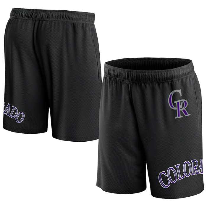 Men's Colorado Rockies Black Clincher Mesh Shorts