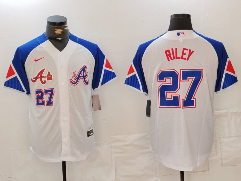 MLB Braves 27 Riley White City Connect Nike Cool Base Men Jersey 7