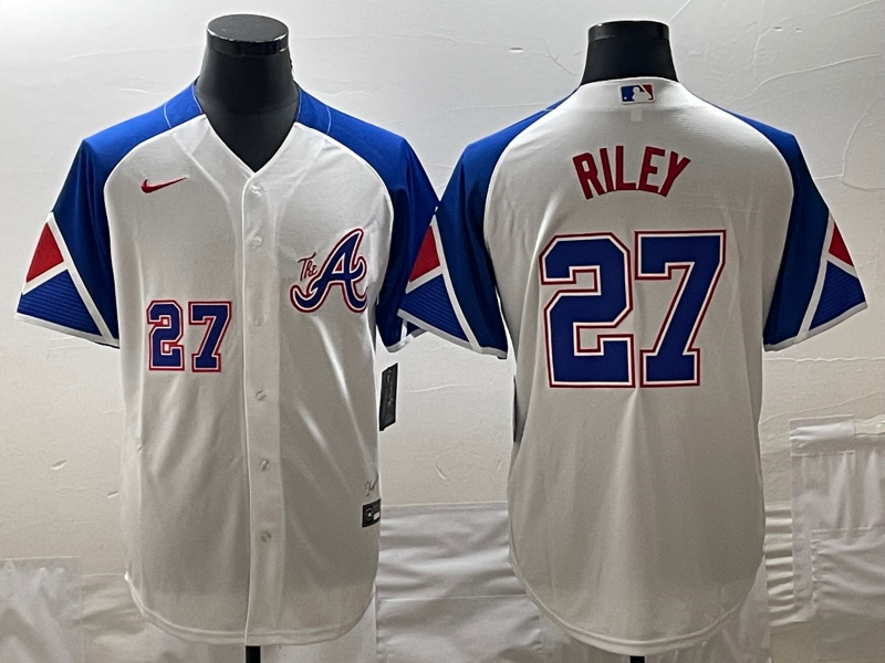 MLB Braves 27 Riley White City Connect Cool Base Men Jersey 5