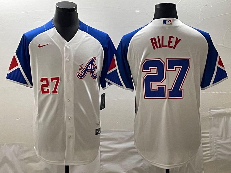 MLB Braves 27 Riley White City Connect Cool Base Men Jersey 2