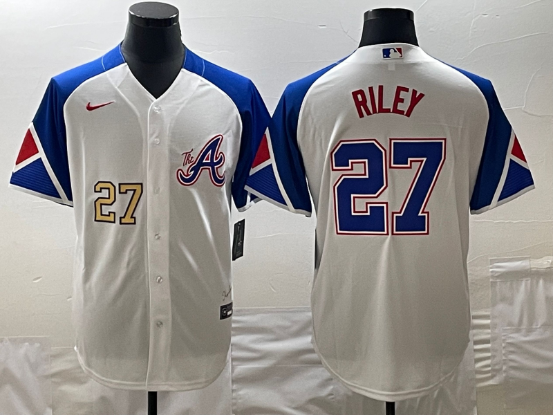 MLB Braves 27 Riley White City Connect Cool Base Men Jersey 1