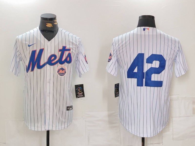 Men's New York Mets #42 Jackie Robinson White Cool Base Stitched Baseball Jersey 1