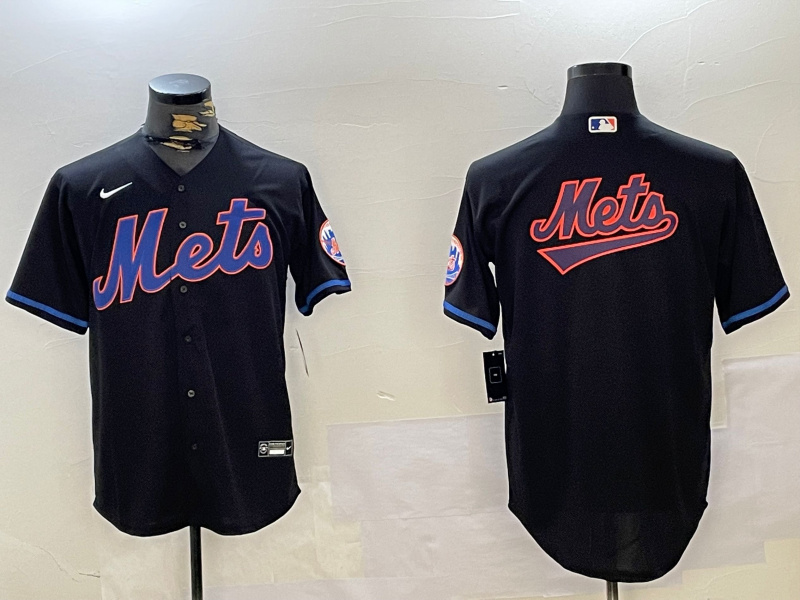 Men's New York Mets Team Big Logo Graphite 2024 City Connect Limited Stitched Baseball Jersey 6