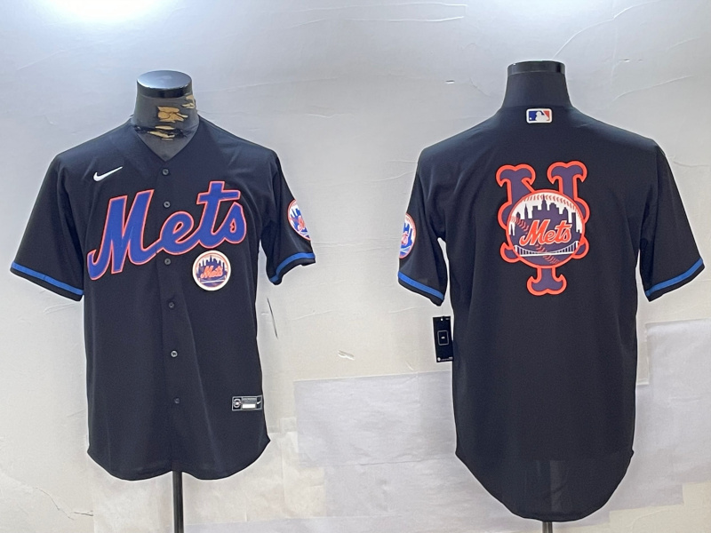 Men's New York Mets Team Big Logo Graphite 2024 City Connect Limited Stitched Baseball Jersey 5