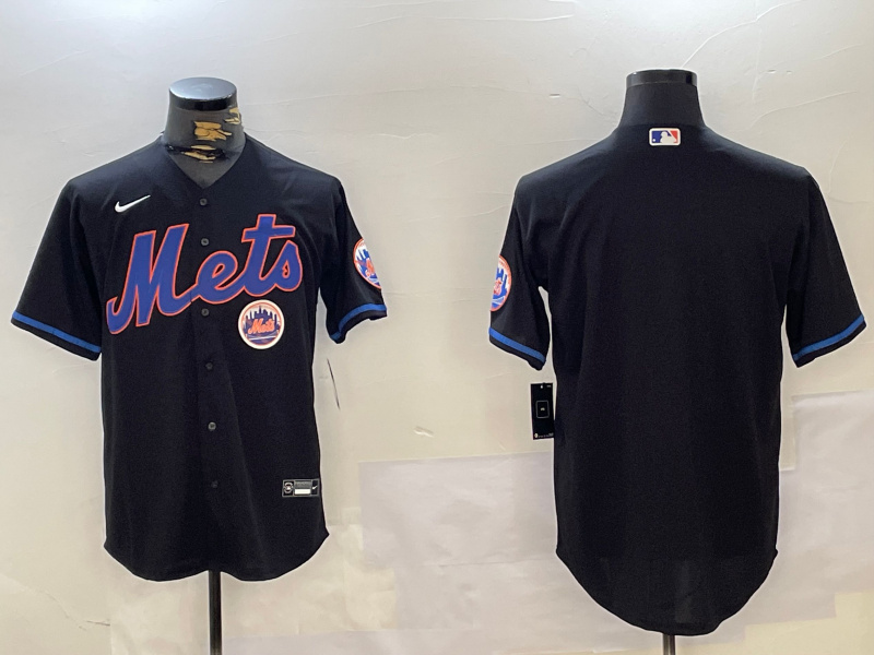 Men's New York Mets Team Big Logo Graphite 2024 City Connect Limited Stitched Baseball Jersey 2