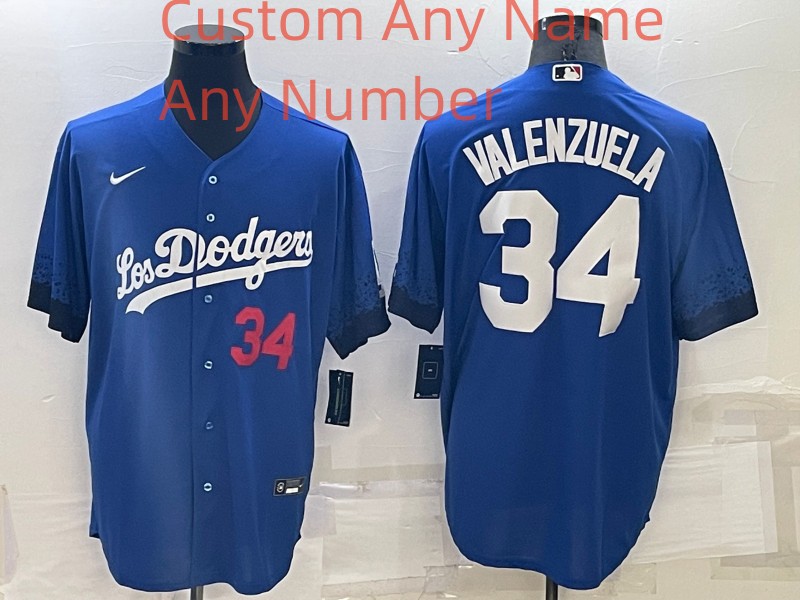 Custom Men's Los Angeles Dodgers Royal City Connect Cool Base Stitched Baseball Jersey