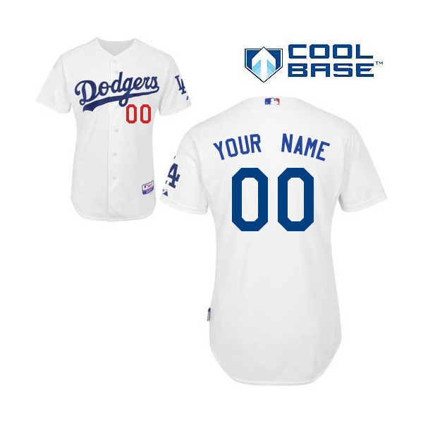 Men's Los Angeles Dodgers Customized Authentic White Home Cool Base MLB Jersey - 副本