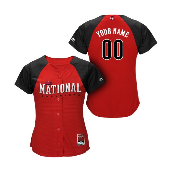 Women's Majestic Los Angeles Dodgers Customized Authentic Red National League 2015 All Star MLB Jersey