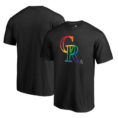 Men's Colorado Rockies Fanatics Branded Pride Black T-Shirt