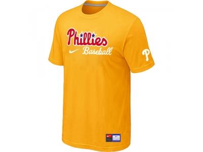 Philadelphia Phillies NEW Short Sleeve Practice T-Shirt Yellow