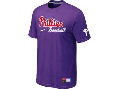 Philadelphia Phillies NEW Short Sleeve Practice T-Shirt Purple