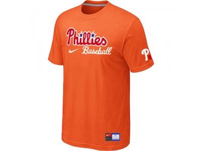 Philadelphia Phillies NEW Short Sleeve Practice T-Shirt Orange