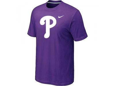 MLB Philadelphia Phillies Heathered Purple NEW Blended T-Shirt