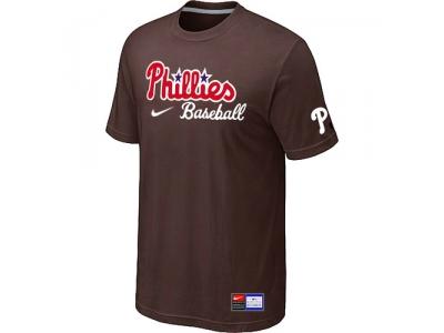 Philadelphia Phillies NEW Short Sleeve Practice T-Shirt Brown