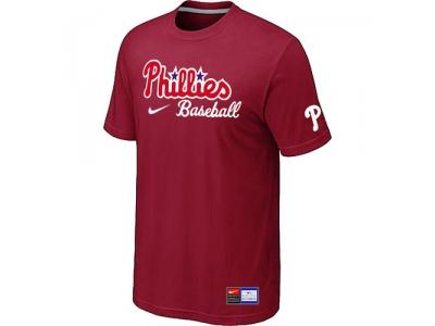 Philadelphia Phillies NEW Short Sleeve Practice T-Shirt Red