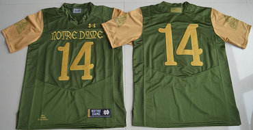 Notre Dame Fighting Irish 14 Green College Jersey