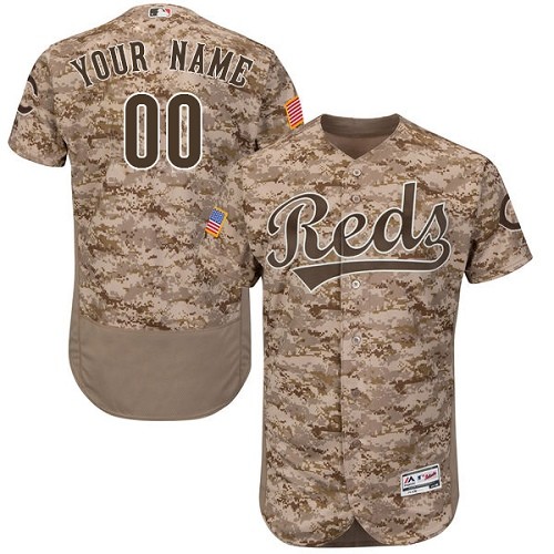 Cincinnati Reds Camo Men's Customized Flexbase Jersey