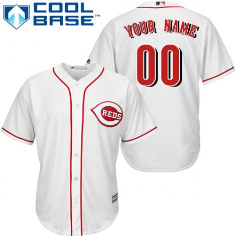 Women's Cincinnati Reds Home White Customized Jersey