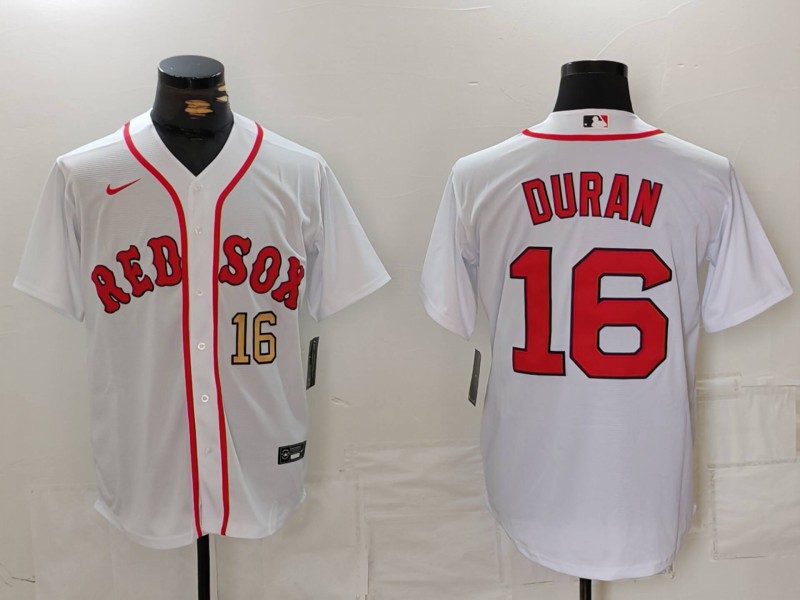 Men's Boston Red Sox #16 Jarren Duran White Stitched Baseball Jersey