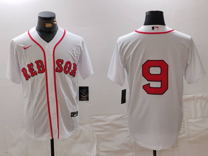 Men's Boston Red Sox #9 Ted Williams White Stitched Baseball Jersey