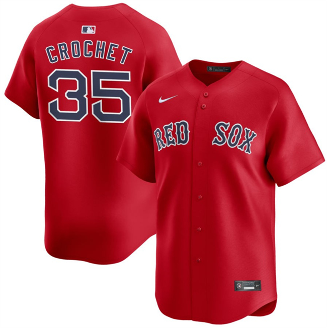 Men's Boston Red Sox #35 Garrett Crochet Red 2024 Alternate Limited Stitched Baseball Jersey