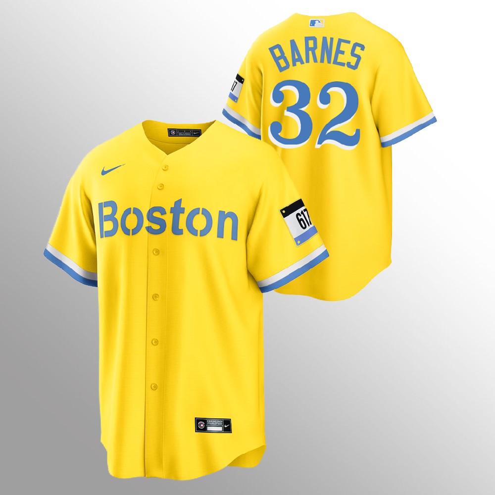 Boston Red Sox #32 Matt Barnes Men's Nike 2021 City Connect Gold Fans Version MLB Jersey