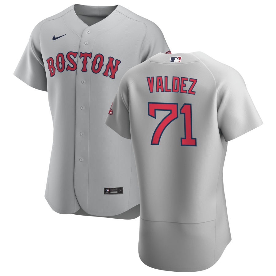 Boston Red Sox #71 Phillips Valdez Men's Nike Gray Road 2020 Authentic Team MLB Jersey