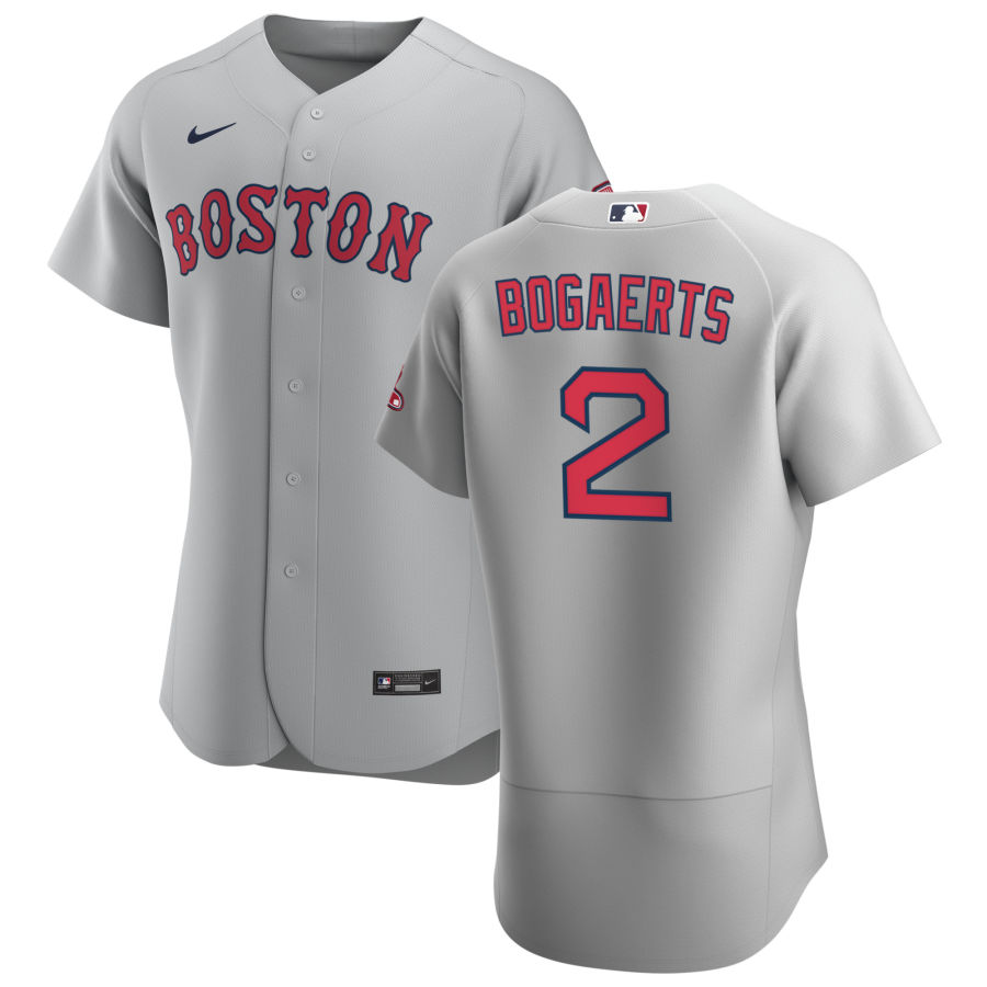 Boston Red Sox #2 Xander Bogaerts Men's Nike Gray Road 2020 Authentic Team MLB Jersey