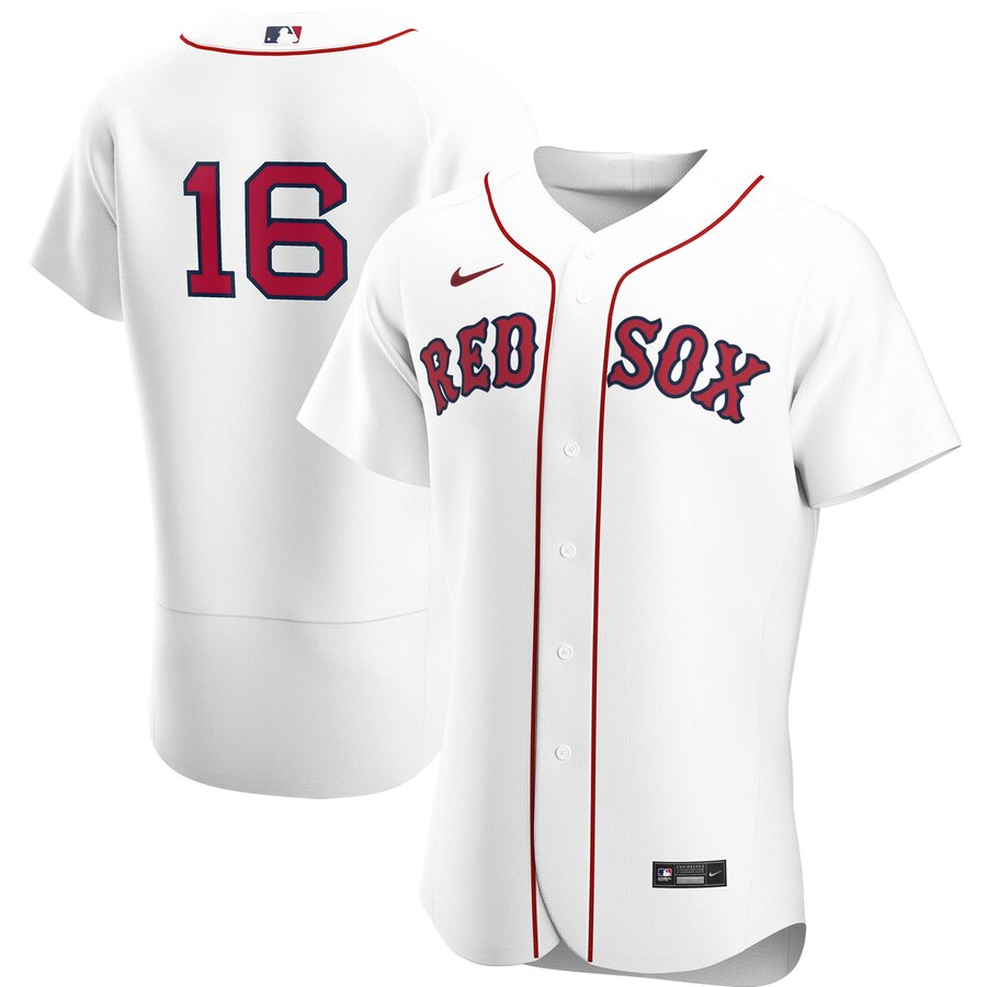 Boston Red Sox #16 Andrew Benintendi Men's Nike White Home 2020 Authentic Player MLB Jersey