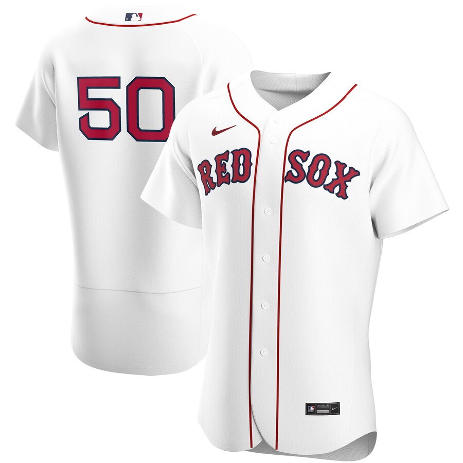 Boston Red Sox #50 Mookie Betts Men's Nike White Home 2020 Authentic Player MLB Jersey