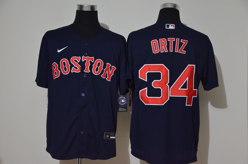 Red Sox 34 David Ortiz Navy 2020 Nike Cool Base Jersey